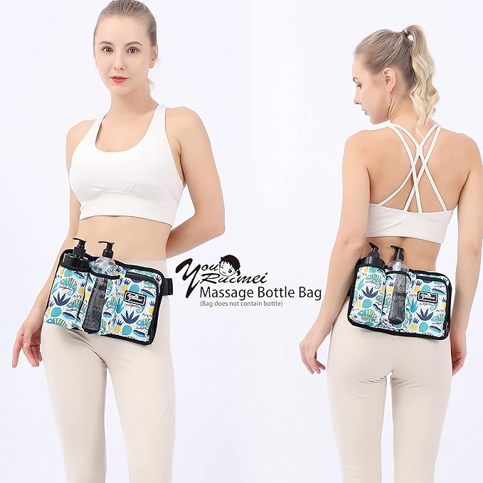 Massage Bottle Bag ,Massage Therapist Holster ,Massage Lotion Holster, Massage Oil Holster(3,bottle, Pattern design)