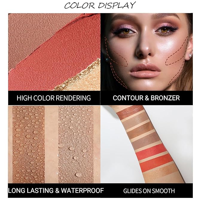 3pcs Face Contour Stick, Highlighter Stick Blush Stick Teen Girls