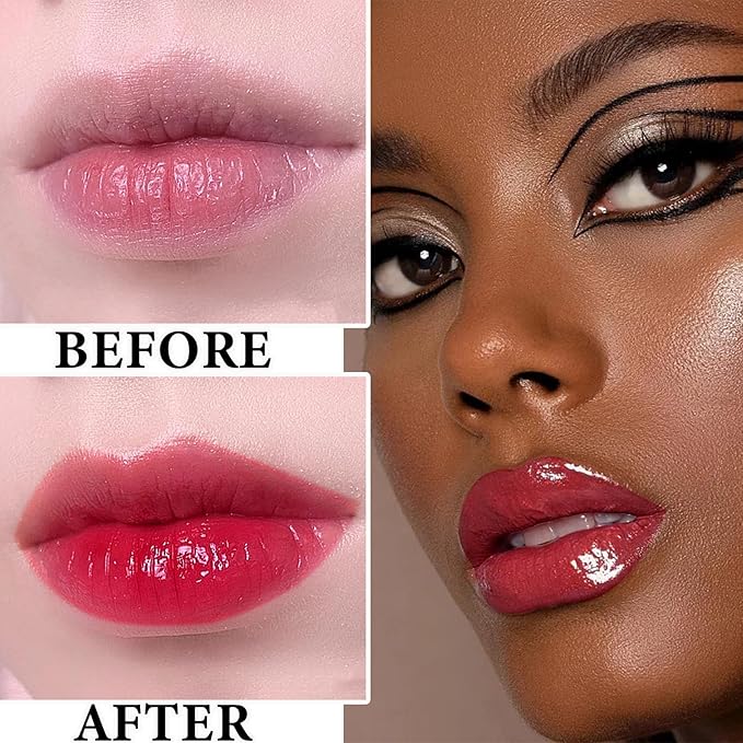 Lip Plumping Lip Gloss,Big Brush Head Lip Oil Hydrating Nourishing & Smooth Glossy Lip Glow Oil,Moisturizing Tinted Lip Gloss Lip Balm Shiny and Vegan Plumping Lip Tint Care(#05)