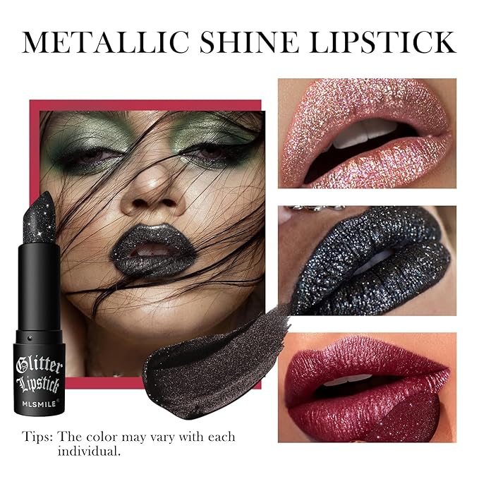 Metallic Diamond Glitter Lipstick, 3 Colors Diamond Lip