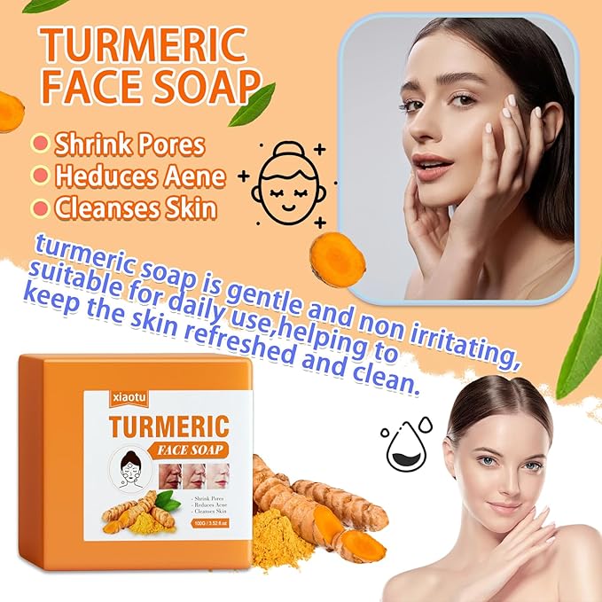 2PCS Turmeric Soap Bar for Face