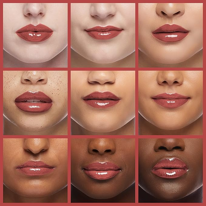 Lip Oil, Hydrating Lip Gloss Tinted Lip Balm Transparent Lip Care, Big Brush Head Glitter Shine, Long Lasting Nourishing Non-sticky Fresh Texture