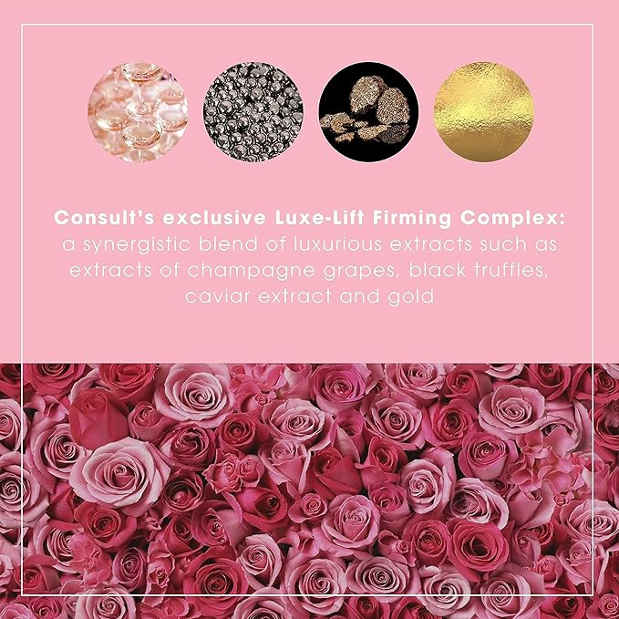 Consult Beaute - Champagne Lift Firming Serum Concentrate for Face - Anti-Aging - Accumulative Support for Sagging Skin - Hydrate & Reduce Fine Lines and Wrinkles - Daily Skin Treatment - 2 Fl Oz