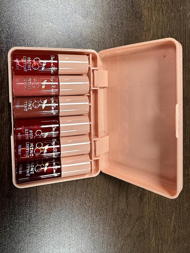 6 Colors Lip Tint Stain Set, Korean Lip Gloss Matte Velvet Lip Stain, Multi-Use Cheek and Lip Tint Moisturizing Mini Liquid Lipstic, Non-Stick Cup, Lightweight, High Pigment, Long-Lasting, Vivid Color