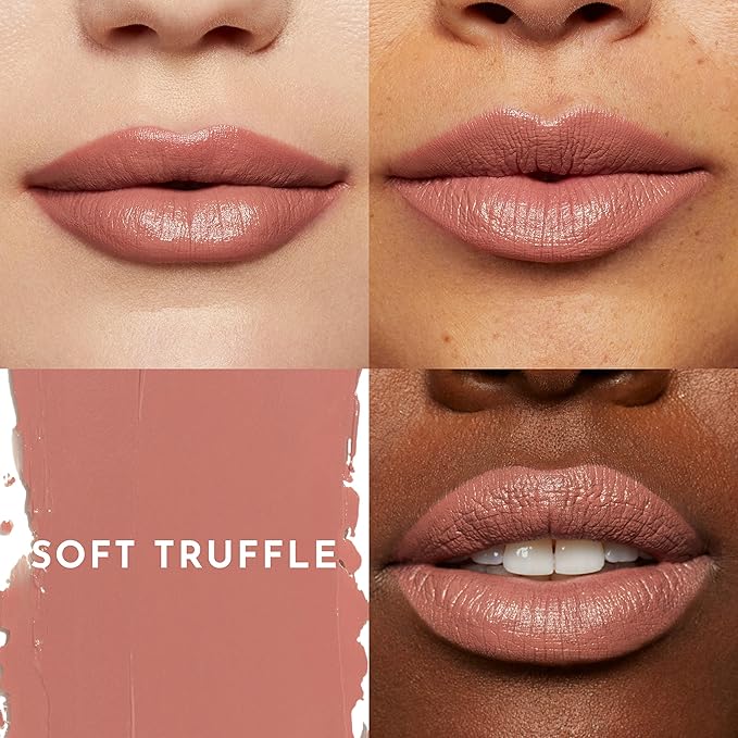 Lawless Forget the Filler Lip-Plumping Line-Smoothing Satin Cream Lipstick - Soft Truffle - Natural Ingredients Smooth and Hydrate Lips for a Plumper, Fuller Look - 3.7g