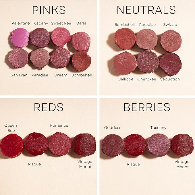 Honeybee Gardens Truly Natural Long Lasting Lipstick, Trinity, Rose/Mauve, Naturally Hydrating & Nourishing, Vegan, Gluten-Free & Cruelty-Free, 0.13 oz / 3.8 g