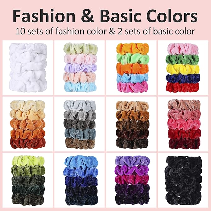 Velvet Hair Scrunchies - 60