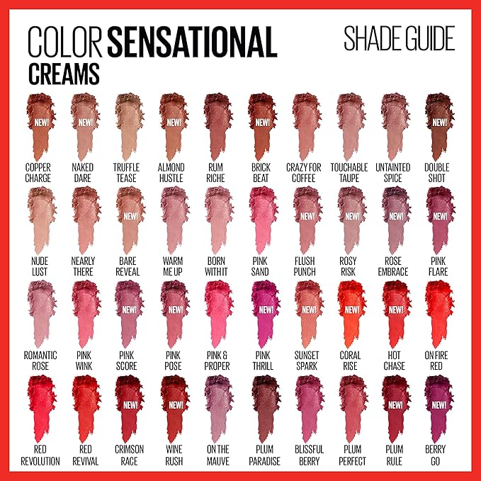 Maybelline Color Sensational Lipstick, Lip Makeup, Cream Finish, Lipstick, 15 oz