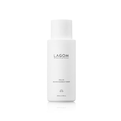LAGOM Cellus Revive Essence Toner Natural Nurturing Replenishment with 3-Layer Hyaluronic Acid Chamomile Lavender Face Calming Soothing Herbal Nutrition Sensitive Dry Oily All Skin 6.76 Fl Oz