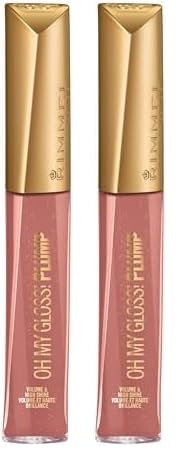 Rimmel Stay Plumped Lip Gloss, 758 Rosie Posie, Pack of 2