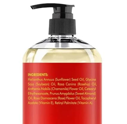 MAJESTIC PURE Rose Massage Oil - Hydrating, Calming, Warming, Relaxing & Rejuvenating Body Oil - Premium Grade, Made with Natural Oils - Skin Care for Men and Women - Made in USA - 8 fl oz
