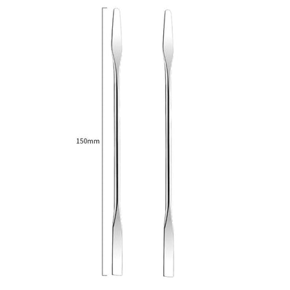 2Pcs Stainless Steel Cosmetic Mixing Makeup Spatula Nail