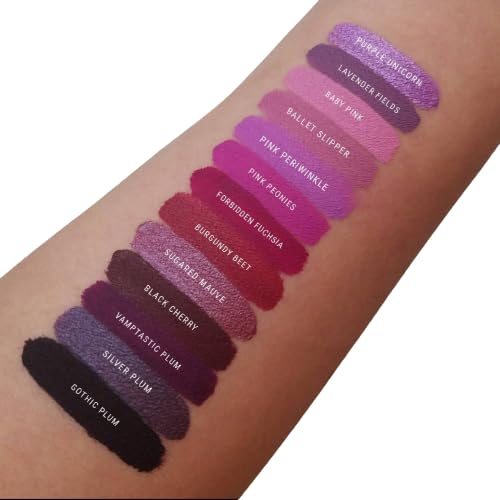 Aromi Black Plum Matte Liquid Lipstick, Dark Midnight Lip Color, Vegan and Cruelty-free, Long-lasting and Opaque Lipstick (Gothic Plum)