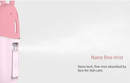 Nano Facial Mister, Clean Face Cool Mist, Portable Rechargeable Facial Sprayer - Moisturizing & Hydrating for Skin Care, Makeup, Eyelash Extension, Travel (Blue)