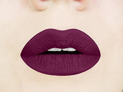 Aromi Black Cherry Matte Liquid Lipstick, Dark Plum Maroon Lip Color, Vegan and Cruelty-free, Long-Lasting and Highly Pigmented Lipstick (Black Cherry)