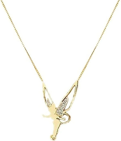 Fairy Pendant Necklace Delicate Gold Angel