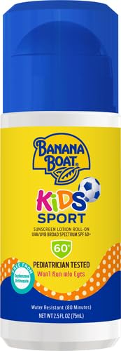 Banana Boat Kids Sport Sunscreen Roll On Lotion SPF 60, 2.5oz | Travel Size Sunscreen for Kids, Kids Roll On Sunscreen, Kids Sunblock, Travel Sunscreen, Sunscreen Stick, Kids Sunscreen SPF 60, 2.5oz