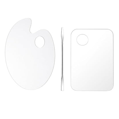 2 Pcs Acrylic Cosmetic Makeup Palette + 1