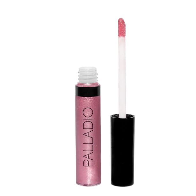Palladio Lip Gloss, Non-Sticky Lip Gloss, Contains Vitamin E and Aloe, Offers Intense Color and Moisturization, Minimizes Lip Wrinkles, Softens Lips with Beautiful Shiny Finish, Passion Pink