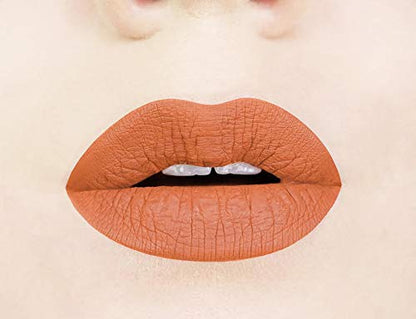 Aromi Matte Liquid Lipstick | Long-Lasting, Waterproof, Smear, Smudge + Transfer Proof, Nutmeg Orange Lip Color, Paraben, Phthalate, + Gluten Free (Burnt Pumpkin)