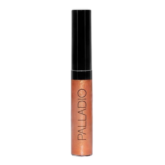 Palladio Lip Gloss, Non-Sticky Lip Gloss, Contains Vitamin E and Aloe, Offers Intense Color and Moisturization, Minimizes Lip Wrinkles, Softens Lips with Beautiful Shiny Finish, Copper