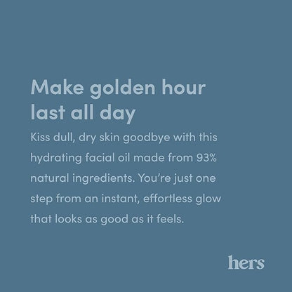 hers Effortless Glow Face Oil - Anti Aging Facial Oil for Glowing Skin - Softens, Hydrates, Smoothes Wrinkles - Contains Jojoba Oil, Tea Tree Oil, Rosehip - 2 Pack