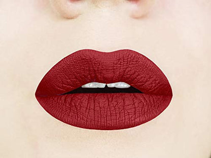 Aromi True Maroon Matte Liquid Lipstick | Dark Red Lip Color with Warm Undertones, Bordeaux Lipstick, Vegan, Cruelty-free, Long-wear, Waterproof (Rich Rosewood)