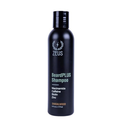 ZEUS BeardPLUS Shampoo for Men, Premium Beard Wash for Enhanced Growth, Thicker & Stronger Facial Hair with Biotin & Caffeine (Made in USA) 6 oz.