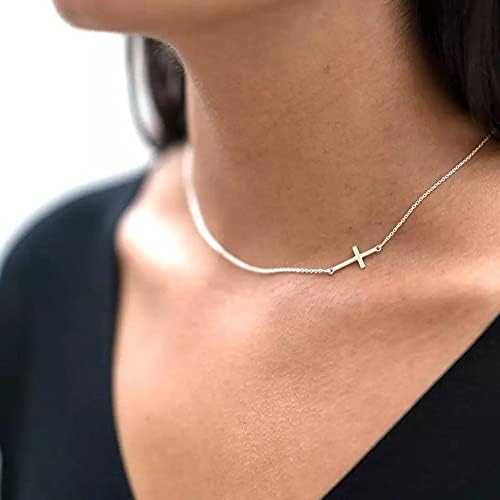 Dainty Cross Pendant Necklace Choker Necklace Chain Christian