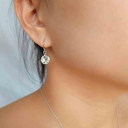 Crystal Dangle Drop Earrings Silver Dangle