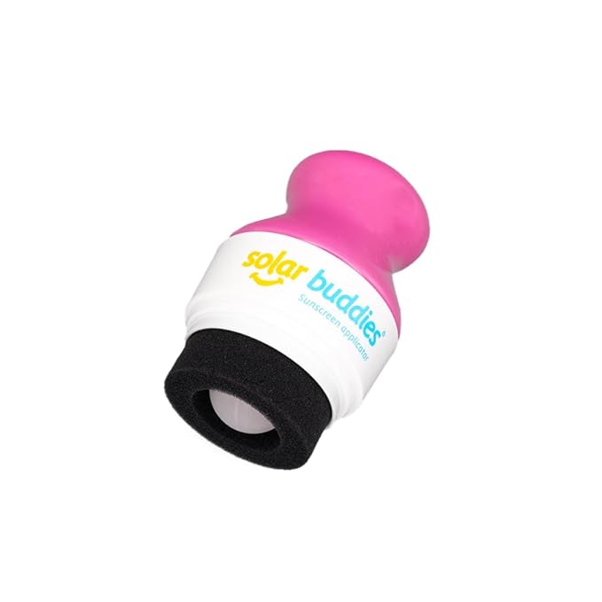 Full Pink Solar Buddies Refillable Roll On Sponge Applicator For Kids, Adults, Families, Travel Size Holds 100ml Travel Friendly for Sunscreen, Suncream and Lotions (Full Pink)