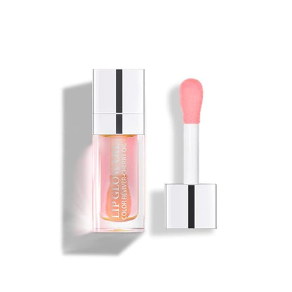 Plumping Lip Oil, Long Lasting Hydrating Lip Gloss Tinted Balm Non-sticky Revitalizing, Tinting Care Oil for Dry Lip (PINK)