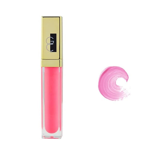 Gerard Cosmetics Color Your Smile Lip Gloss Fiji | Super Pigmented Bright Pink Lip Gloss with LED Light and Mirror | Shiny Finish | Hydrating Liquid Lip Color | Cruelty Free and Made in USA