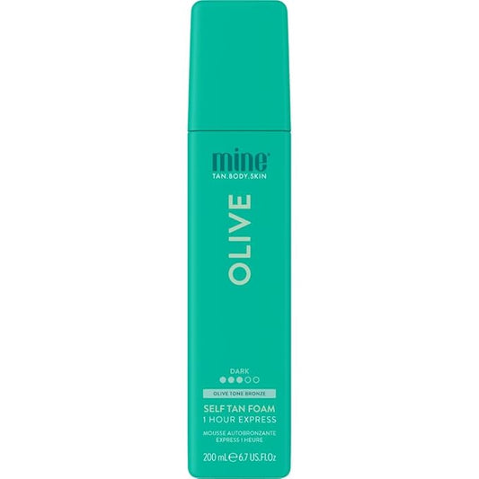 Minetan Olive Self Tan Foam | Color Base Collection - Dark Olive Bronze Finish, 1 Hour Express, Face & Body Fake Tanner, Complements All Skintones, Vegan & Paraben Free, 6.7 Fl Oz