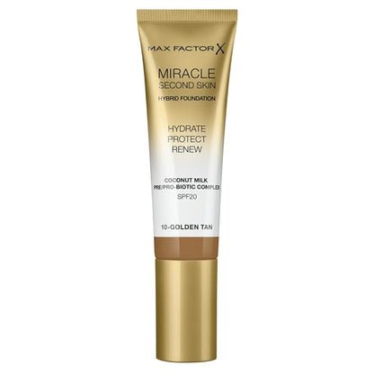 Max Factor Miracle Second Skin Hydrating Foundation, Golden 30 ml