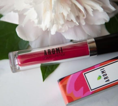 Aromi Magenta Matte Liquid | Pink Fuchsia Lip Color, Long-lasting, Vegan and Cruelty-free, Waterproof, Smudge Proof, Handmade (Pink Peacock)