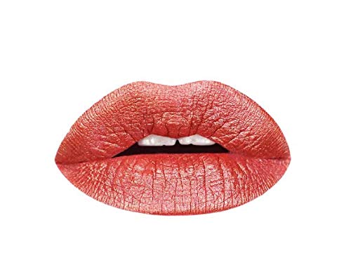 Aromi Copper Metallic Liquid Lipstick | Bronze Lip Color with Shimmery Finish, Long-lasting, Waterproof, Vegan, Cruelty-free, Handmade (Copper Bliss)