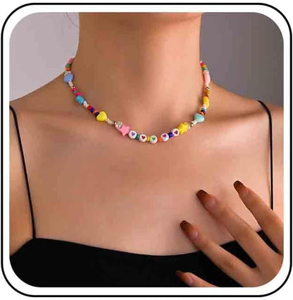 Vintage Seed Bead Choker Necklace Pearl
