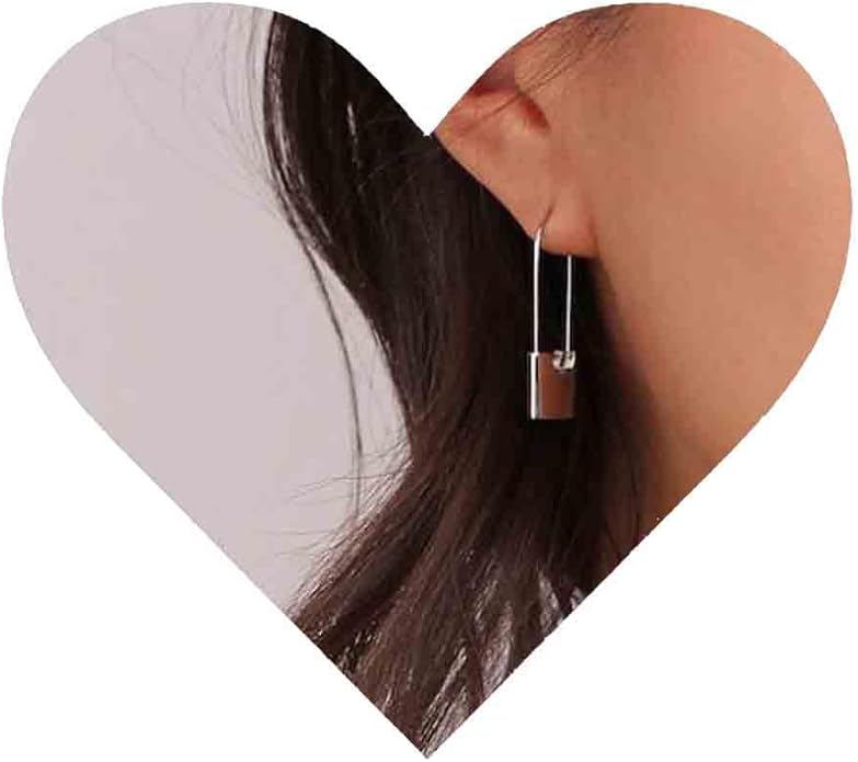 Boho Lock Hoop Earrings Safety Pin