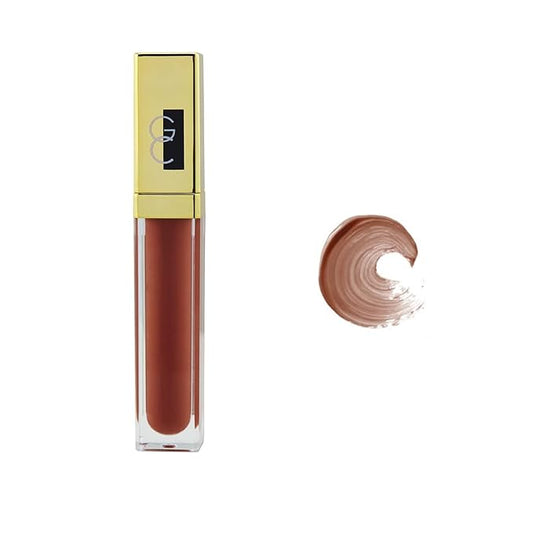 Gerard Cosmetics Color Your Smile Lip Gloss Cocoa Bean | Super Pigmented Brown Lip Gloss with LED Light and Mirror | Shiny Finish | Hydrating Brown Lipstick | Cruelty Free and Made in USA