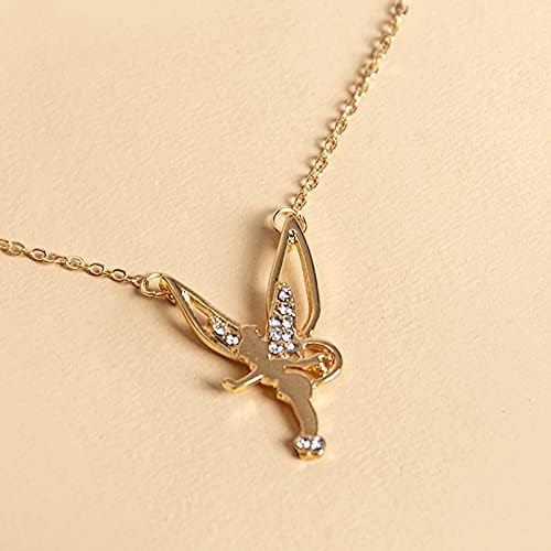 Fairy Pendant Necklace Delicate Gold Angel