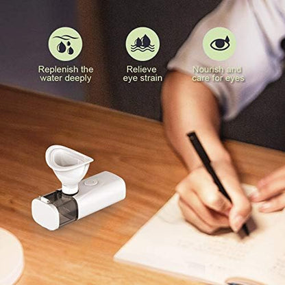 Nano Eye Mist Steam Sprayer Portable Compress for Relief Dry Eyes Eye Fatigue Products Eyelid Eye Care SPA Nebulizer Device Mini Face Eye Moisturizing Cleaning Soothing Steamer