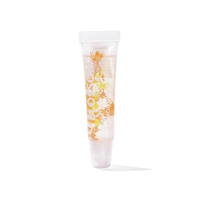 Blossom Scented Moisturizing Lip Gloss Tubes, Infused with Real Flowers, 0.3 fl. oz/9ml, Peanut Butter Cup