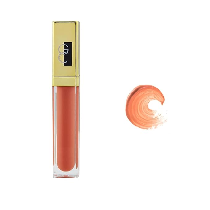 Gerard Cosmetics Color Your Smile Lip Gloss Salmon | Super Pigmented Peach Lip Gloss with LED Light and Mirror | Shiny Finish | Hydrating Liquid Peach Lipstick | Cruelty Free and Made in USA