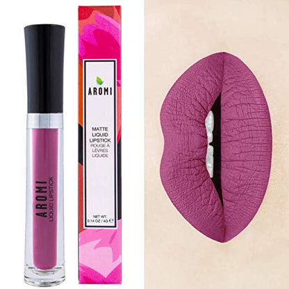 Aromi Mulberry Matte Liquid Lipstick | Berry Fuchsia Lip Color, Vegan & Cruelty-free, Long-lasting, Waterproof Lipstick (Merry Mulberry)