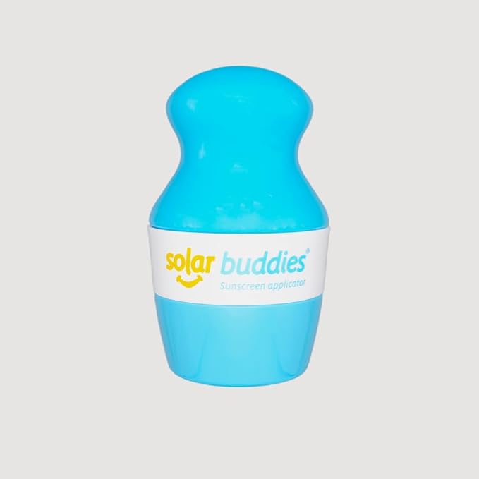 Solar Buddies Sunscreen Applicator - Single Full Blue - BPA-Free Refillable Roll on Sponge Sunscreen, Suncream & Lotion Applicator For Kids, Adults & Families - Holds 3.4fl oz, Perfect Size for Travel