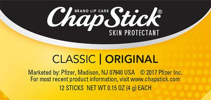 ChapStick Classic Original Lip Balm Tube,