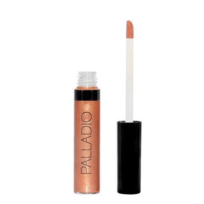 Palladio Lip Gloss, Non-Sticky Lip Gloss, Contains Vitamin E and Aloe, Offers Intense Color and Moisturization, Minimizes Lip Wrinkles, Softens Lips with Beautiful Shiny Finish, Copper