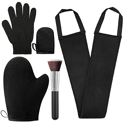 5 Pack Self Tanning Mitt Applicator Kit, Self Tan Glove, Face Tan Mitt, Back Lotion Applicator, Exfoliating Glove, Tanning Brush for Self Tanner Fake Bake Tan