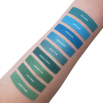 Aromi Bright Blue Metallic Liquid Lipstick | Ocean Lip Color with Shimmery Finish, Vegan, Cruelty-free, Long-lasting, Handmade (Snow Queen)